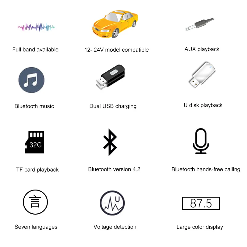 Новый Автомобильный Bluetooth 4 2 автомобильный MP3 музыкальный плеер QC3.0 Быстрая