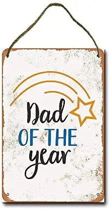 

Metal Sign 8 X 12 Inch Dad of The Year Wall Decor (Not Rope)