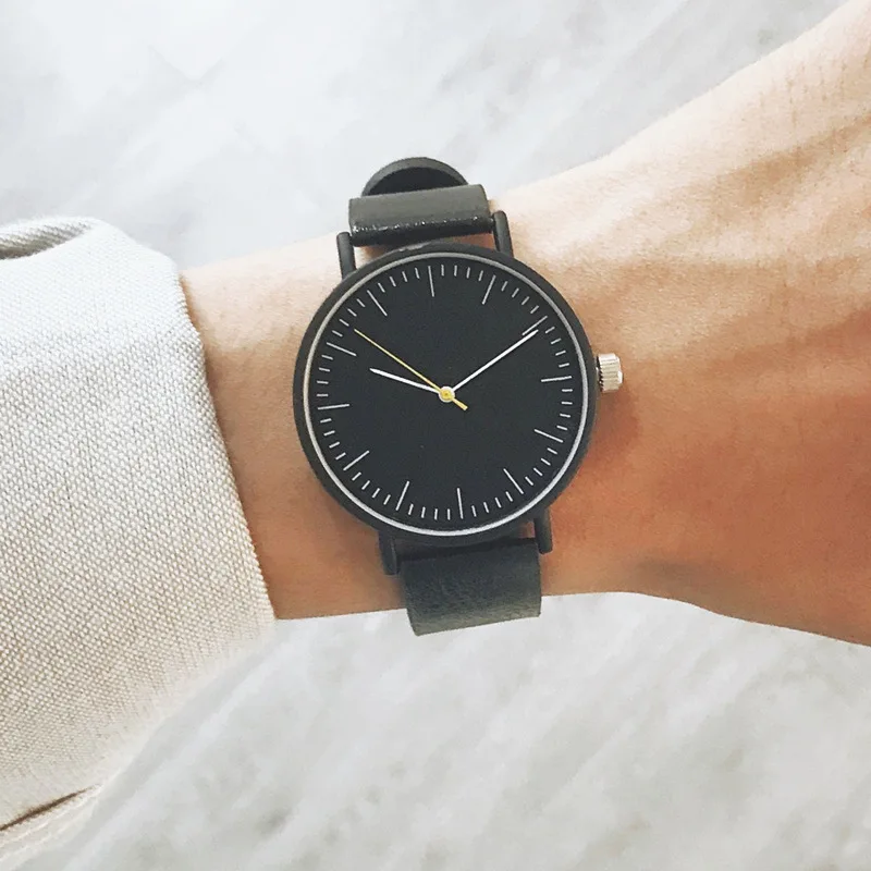 Модные мужские наручные часы повседневные Простые с циферблатом минимализм