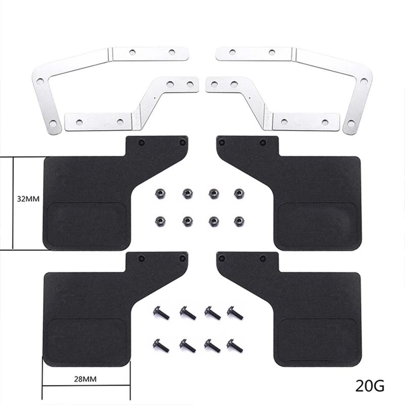 

Metal Pull Rod Steering Link Rod Set Parts with Rubber Front and Rear Fenders Mud Flaps Accessories