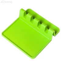 kitchen cutlery rack silicone spoon holder square spoon support drain pad food grade silicone spoon shelf fast dry rack 1pcs