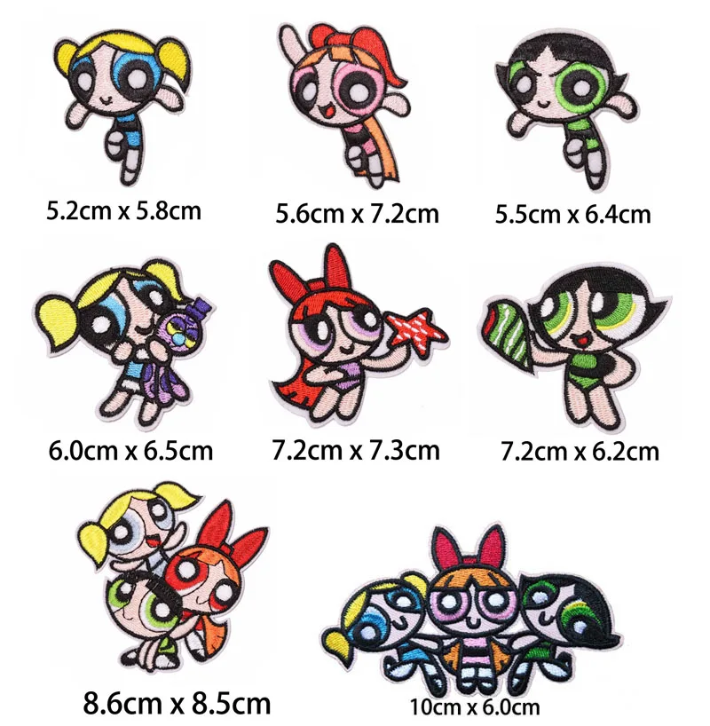 Полиция девочек вышитые железа на патч мультфильм 3 мощная Одежда для Детская