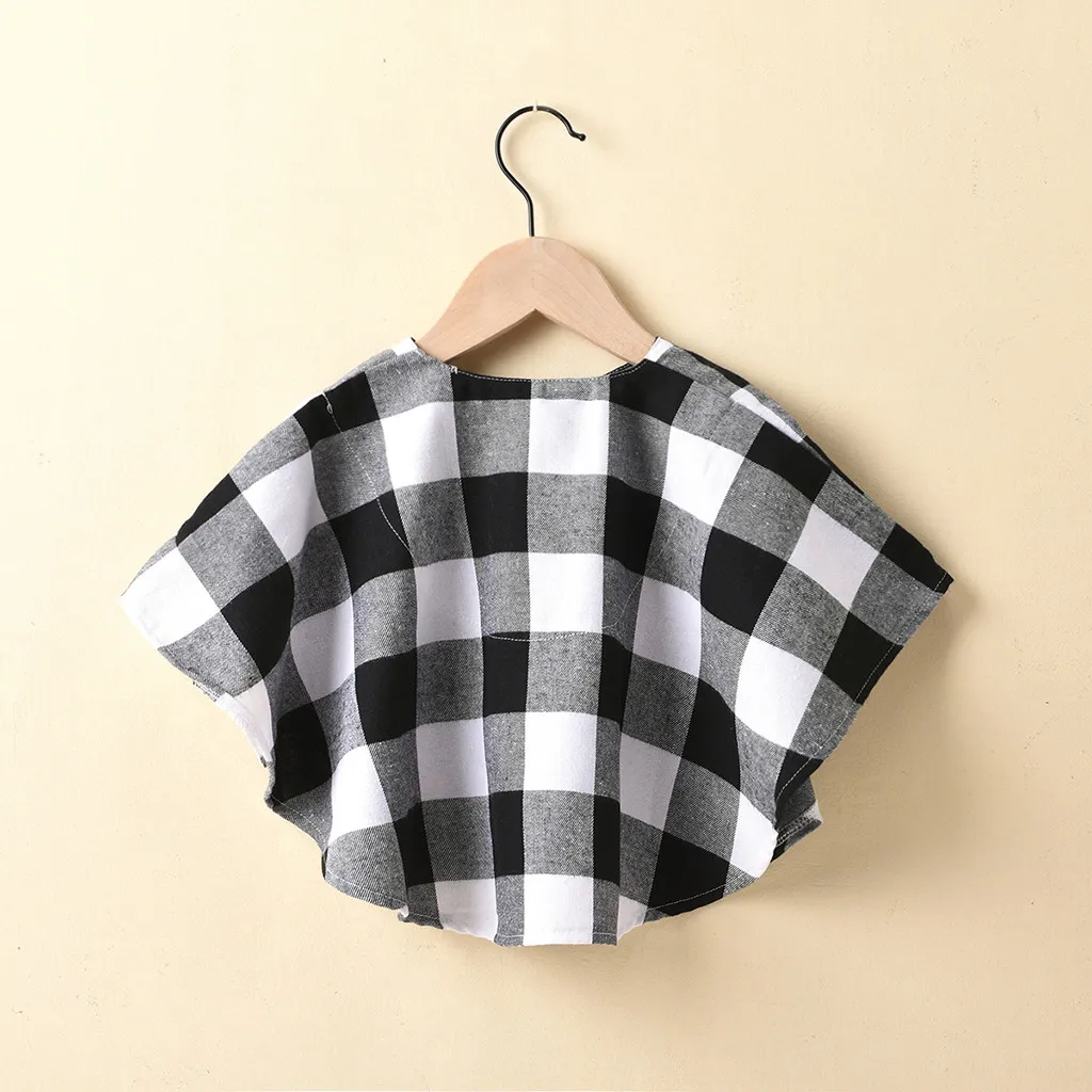 Toddler Coat Jacket Kids Baby Girls Plaid Pompon Winter Warm Outwear Cape Cloak Christmas Party Fashion Costume Overcoat | Детская