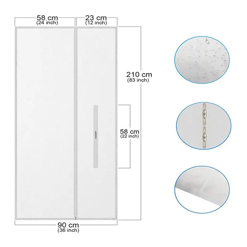 

Universal Air Lock Window Seal Cloth Plate 90x210CM Zipper Screen Door Seal Window Sliding Door Seal Baffle