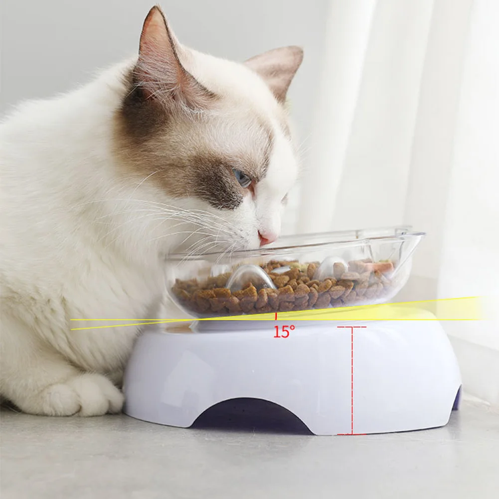 Миска для кошек с защитой от удушья пластиковая подставка кормления поднятой