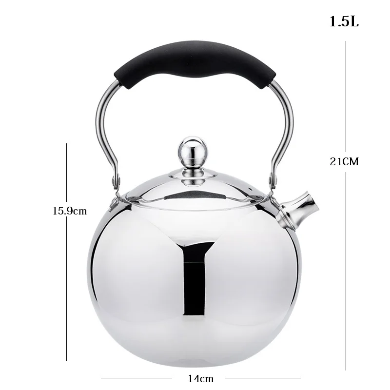 1.5L/2L шаровая форма из нержавеющей стали, чайник для воды для газа, утолщенный чайник для чая, портативный водонагреватель, котел, индукционная плита