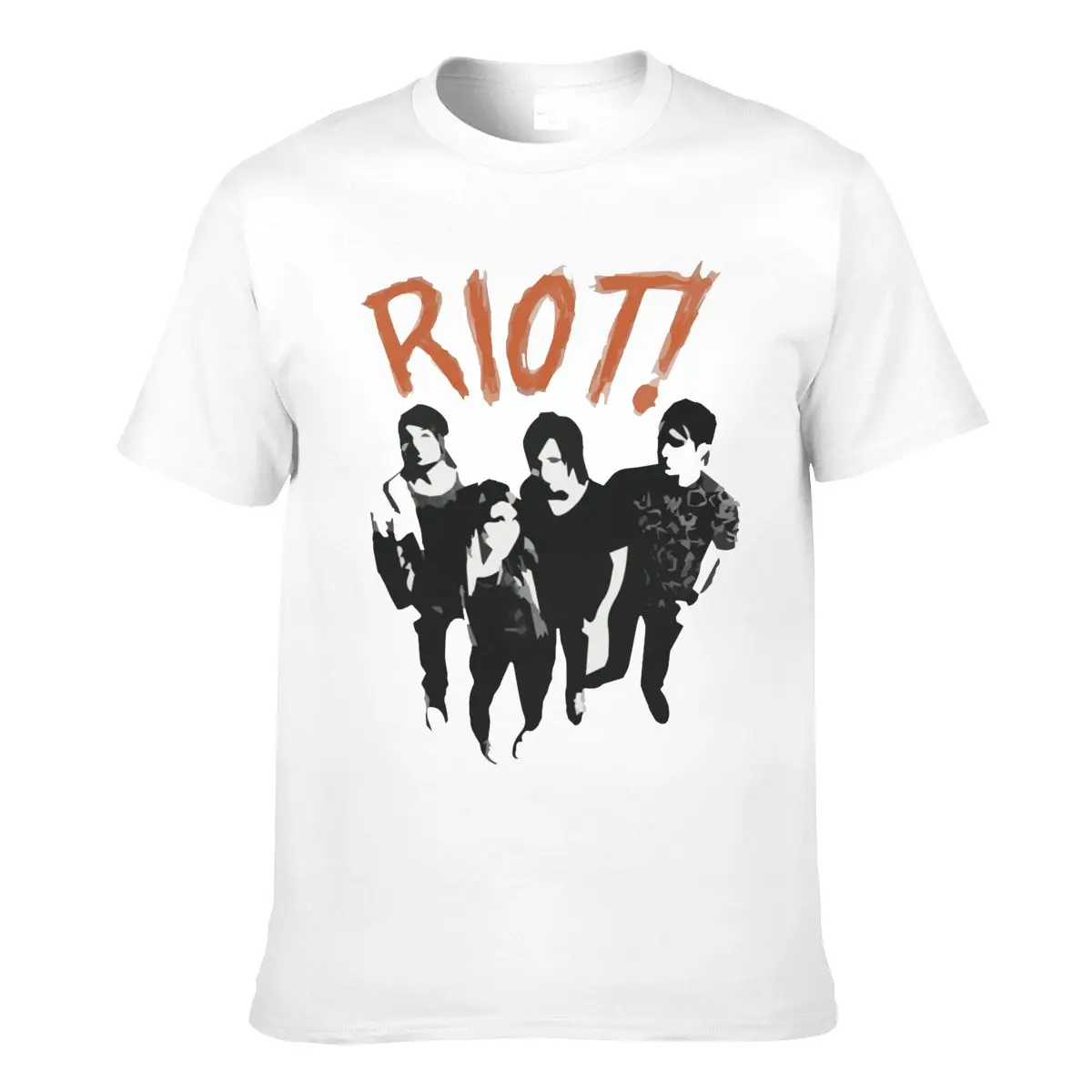 

Band Riot T Shirt Music Rock Short Sleeve Beach T-Shirt Graphic Cotton Tshirt Men
