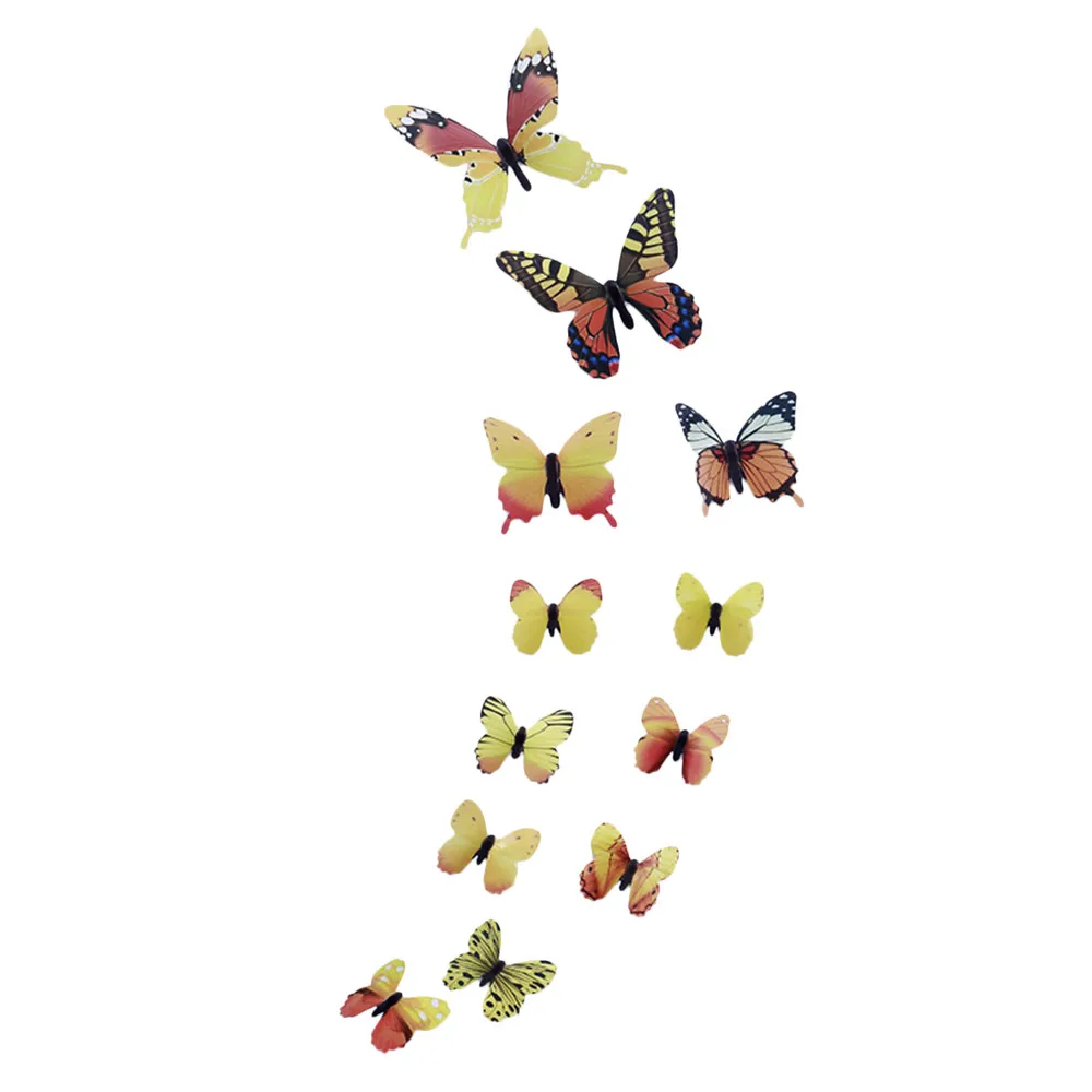 

12pcs PVC 3D Butterfly Wall Decor Cute Luminous Butterflies Wall Stickers Art Decal Wall Stickers Room Magnetic Home Decoration