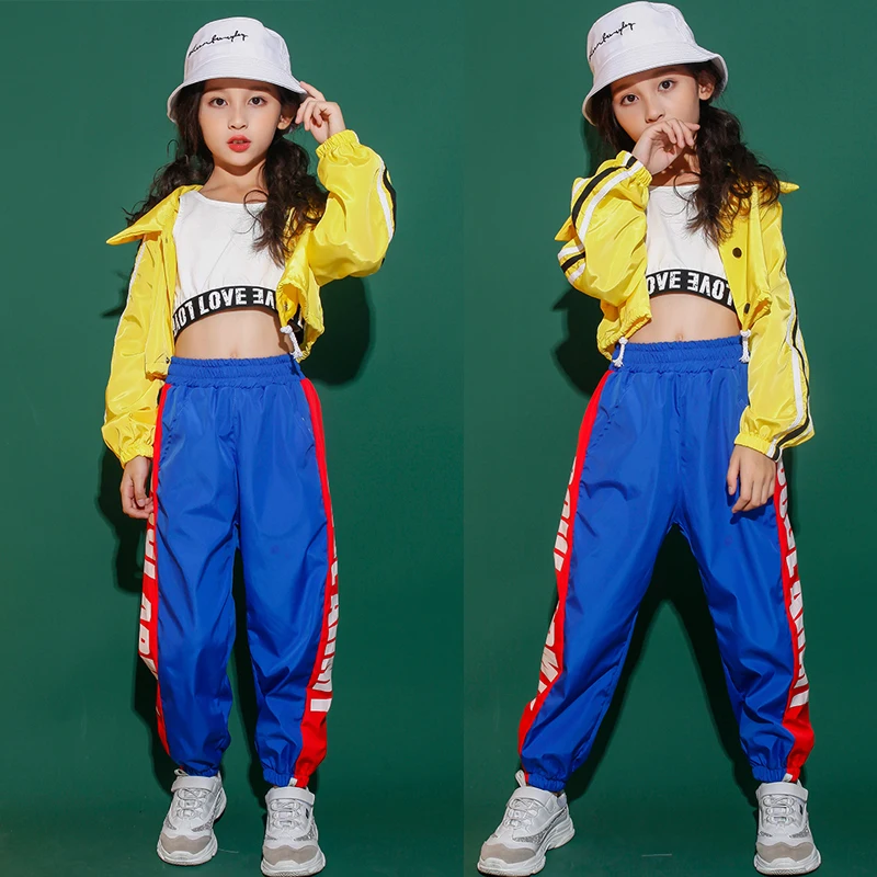 Детская желтая куртка пальто топы одежда в стиле хип-хоп наряды для девочек