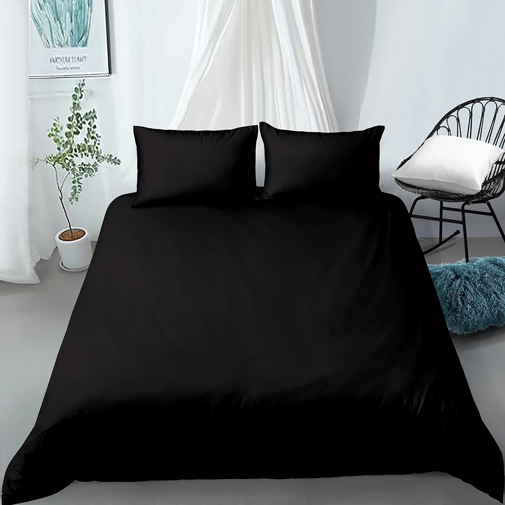 

Pure color Bedding sets Black Duvet covers and Pillowcases Gray Quilt cover Camel Pillow case 3 pieces Home textile