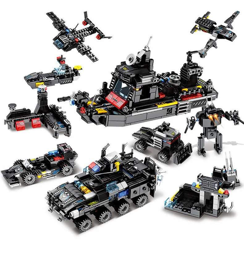 Игрушечные строительные блоки для мальчиков 695 шт. детей подарки 27 видов 8 в