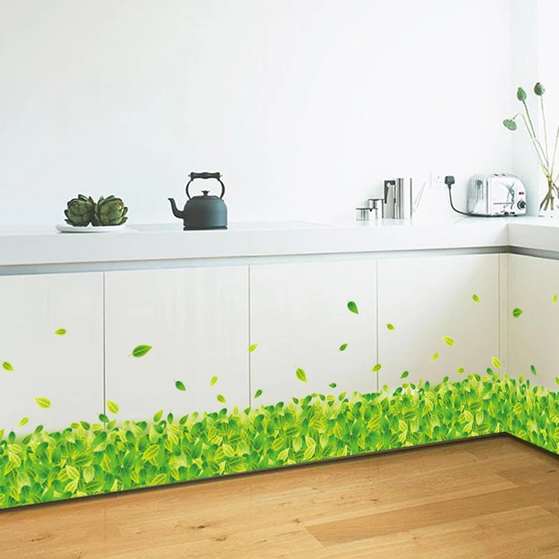 Линия стопы Baseboard крышка Настенная Наклейка угловые наклейки зеленая трава украшение для дома бабочки DIY виниловое панно для стекла гостиной