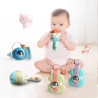 Детская мягкая резиновая погремушка, детская игрушка-кусающая гантеля для детей 0-12 месяцев, подарок для новорожденных