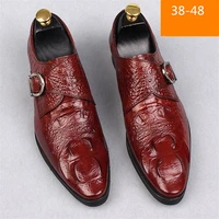 mazefeng mens crocodile dress leather shoes lace up wedding party shoes mens business office oxfords flats plus size 38 48 2020