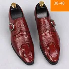 Mazefengмужские платье с крокодилом кожаные туфли свадебные туфли на шнуровке мужские деловые оксфорды на плоской подошве размера плюс 38-48 2020