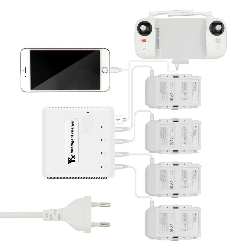 

6 In 1 Battery Charger For FIMI X8 SE /SE 2020 Intelligent Charging Hub Adapter 100-240V 50/60Hz Input 1PC
