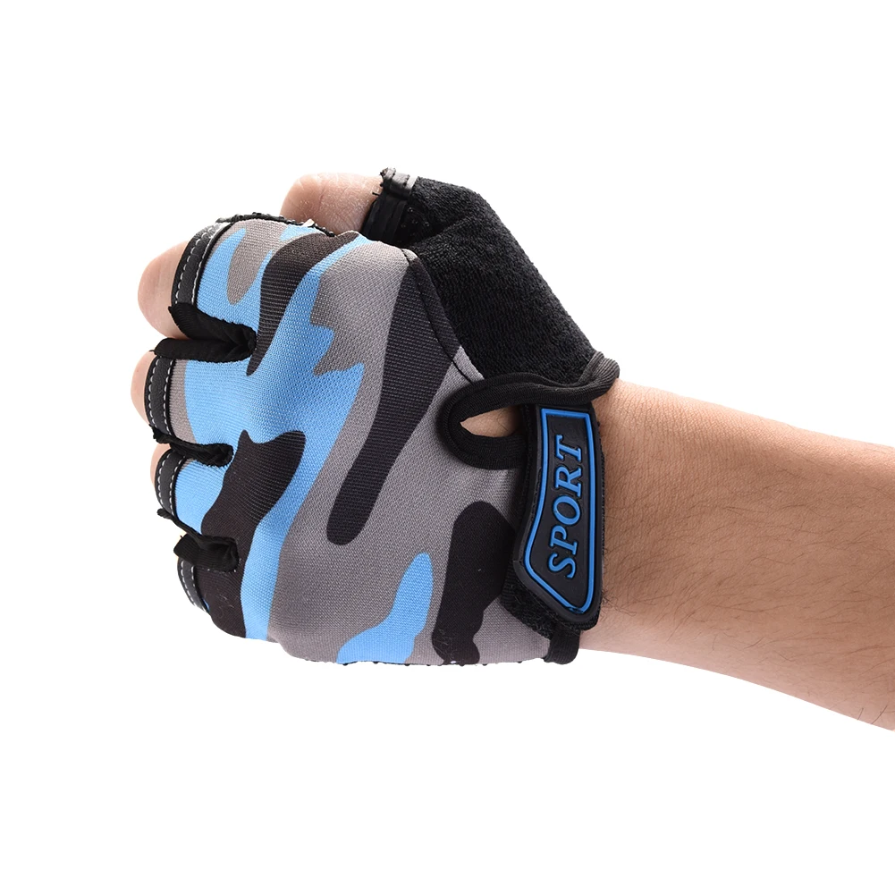 Камуфляжные Детские перчатки для верховой езды на полпальца высокоэластичные