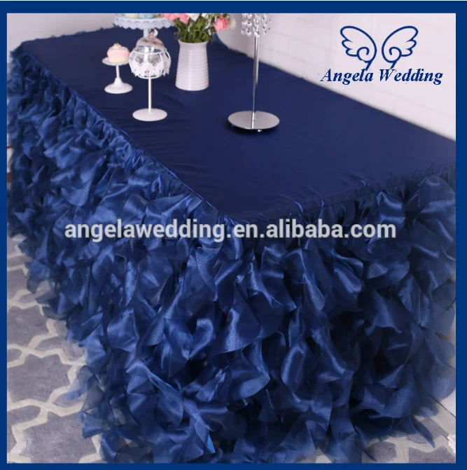 navy blue CL010JA популярные много цветов по индивидуальному заказу Свадебные/Серебряный/серый/красный, голубое платье из органзы курчавая ива юбка для стола - Цвет: navy blue