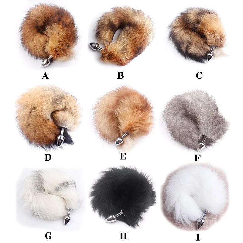 Анальная пробка с хвостом Красной лисы металлическая животное эротическая секс