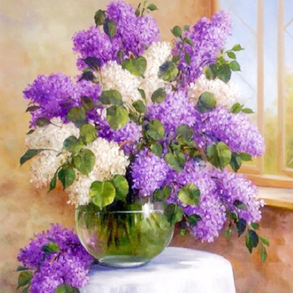 

Handmade Diamond Painting 5D DIY Embroidery Cross stitch Full Diamond Custom Photo "Flower Hydrangea" Wall Home Decoration Gift