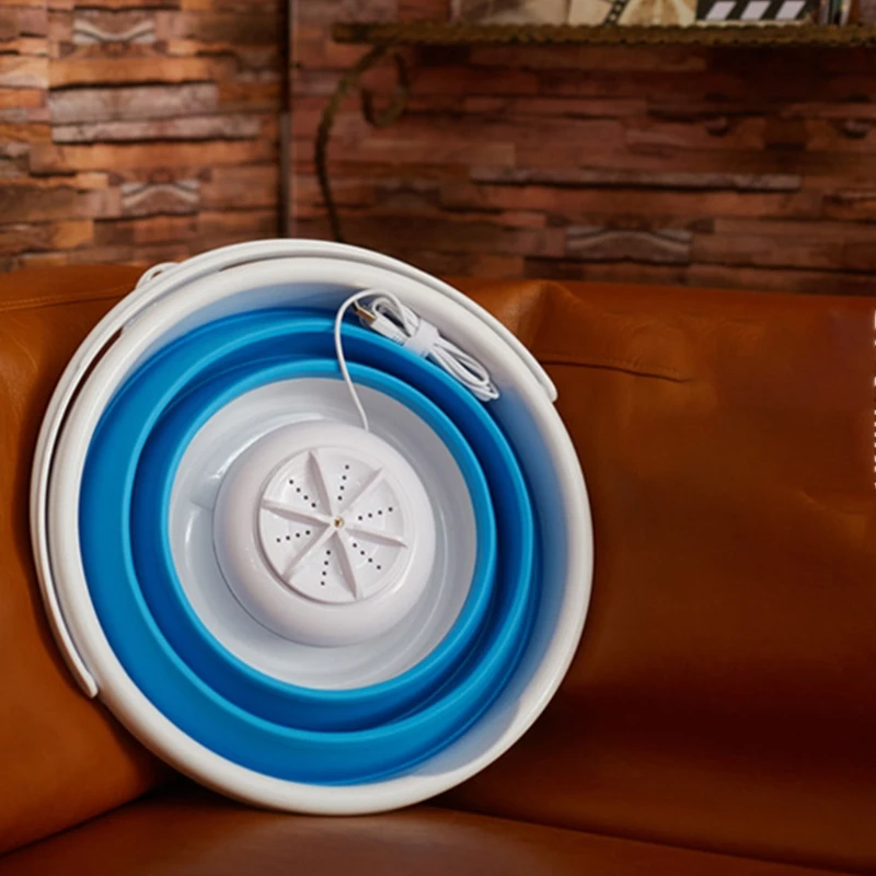 

Mini Portable Folding Washing Machine Storage 10L Large Capacity Turbine Washer USB Rechargeable Environmentally Friendly U1JE