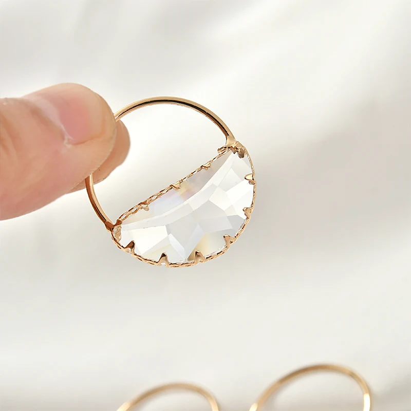 Модное прозрачное Хрустальное украшение 10 шт./лот медные Подвески круглой формы