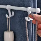 Вешалка для полотенец без перфорации Складная и вращающаяся вешалка для полотенец в ванную комнату многофункциональная трехуровневая вешалка для полотенец вращающаяся на 180  конструкция крючка