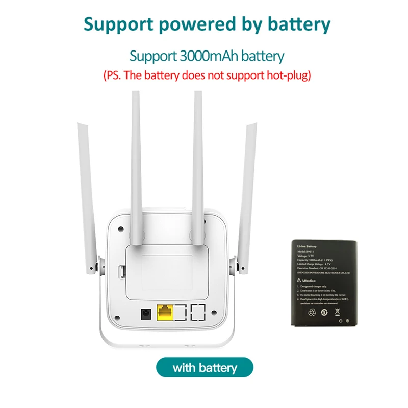 TIANJIE 4g router external antenna 4G wifi router hotspot 3000mah battery pocket wifi modem mobile 4g LTE router unlocked