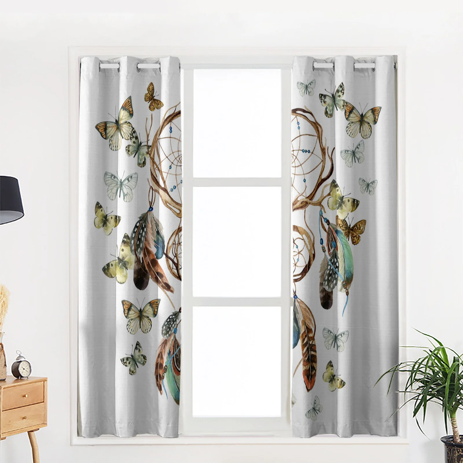 Ловец снов перо Бабочка оконные шторы домашний декор спальни кухонные занавески