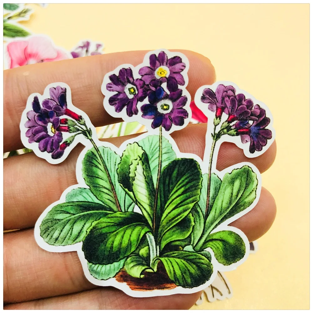 21Pcs/Set Retro Vintage Orchid Flower Sticker DIY Craft Scrapbooking Album Junk Journal Happy Planner Decorative Stickers | Канцтовары