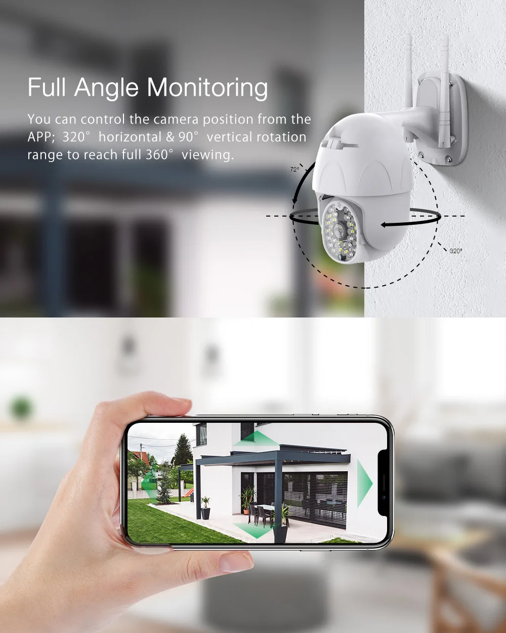 DIGOO DG-ZXC41, 1080 P, PTZ IP камера, уличная, умная, скоростная, купольная камера, беспроводная, Wifi, камера безопасности, панорамирование, 4-кратный цифровой зум, CCTV