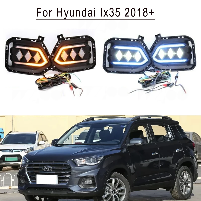2X светодиодный DRL Дневной ходовой огонь и светильник s для Hyundai Ix35 2010 2018 Tucson