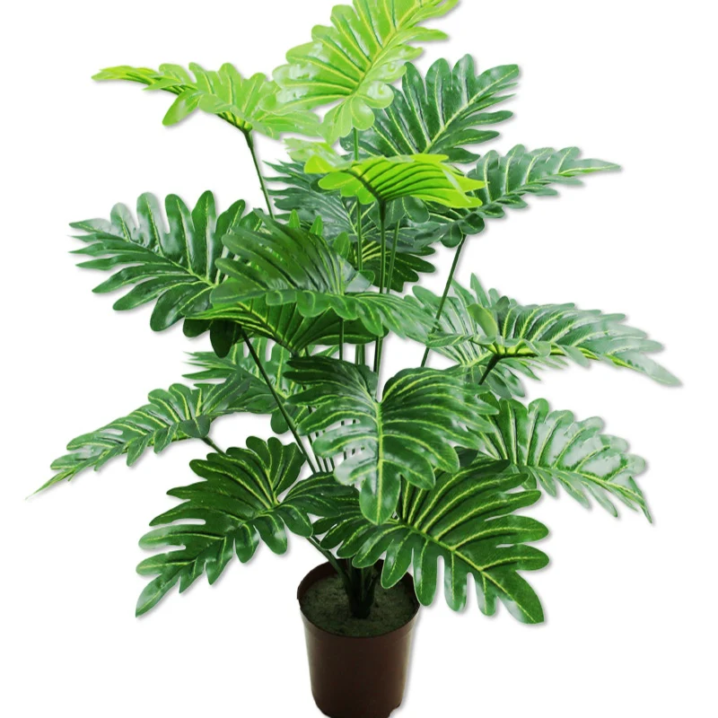 70CM 18 Fork Large Artificial Plants Monstera Plastic Tropical Palm Tree Branch Fake Coconut Tree Home Living Room Office Decor