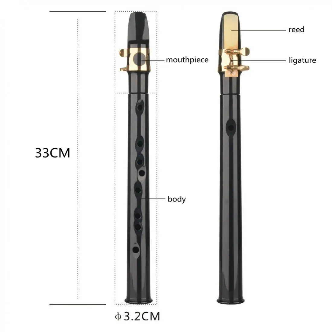 Мини-саксофон Карманный с 8 отверстиями и сумкой для переноски | Саксофон