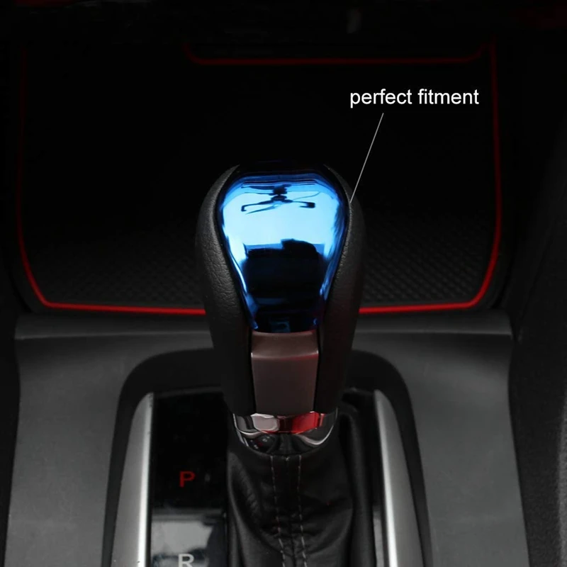 

Automatic Transmission Gear Knob Cover Sticker Sequins Decorative for 10Th Gen Honda Civic 2019 2018 2017 2016, Blue