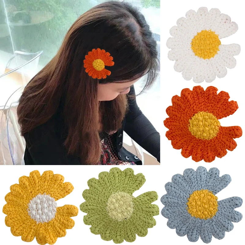 Модные вязаные крючком заколки для волос девочек ручной работы аксессуары волос|