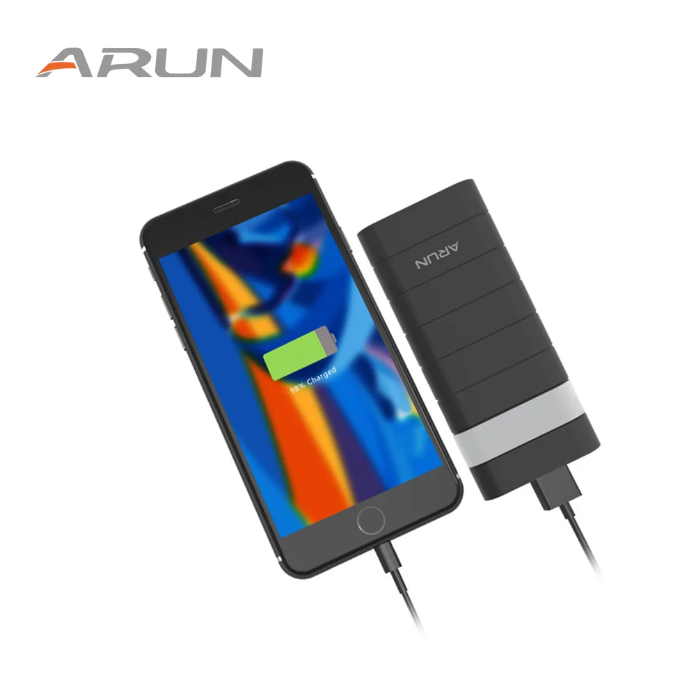 ARUN 12500mAh внешний аккумулятор с двойным USB внешним аккумулятором 2.1A быстрым