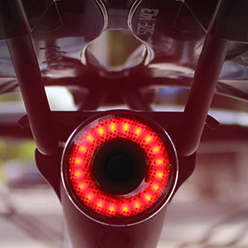 

Bike Smart Brake Sensor Taillight LED Cycling Saddle Seatpost Rear Light Lamp