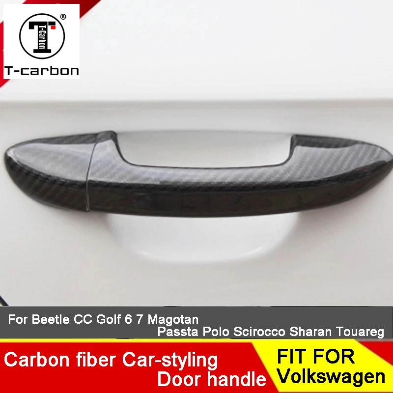 Автомобильная наклейка из углеродного волокна ручка автомобильной дверной