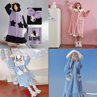 kawaii my melody cinnamonroll kuromi clothing sanrio plush pajama set cute beauty bedroom keep warm autumn winter girls pajamas