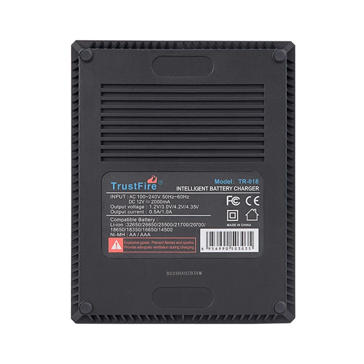 TrustFire TR-018 интеллигентая(ый) быстро Li-Ion Батарея Зарядное устройство 3-слоты Дисплей зарядки для 23650 26650 21700 20700 14500 18650 18350
