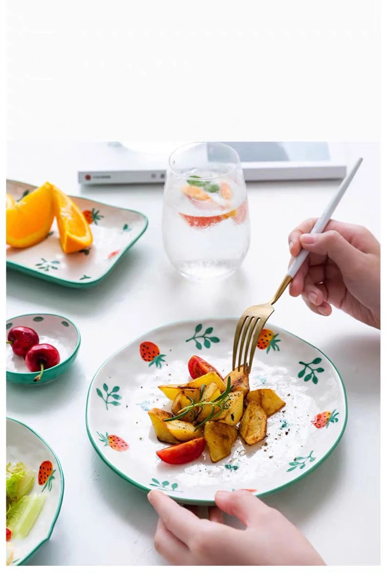 Классические Тарелки и блюда серии клубника миски комбинированная керамическая