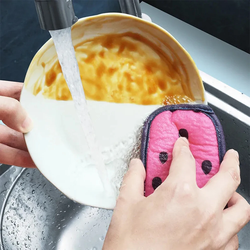 

Dishwashing Sponge Wipe Kitchen Brush Pot Artifact Descaling Oil Stain Brush Dish Cleaning Cloth Household Non-Stick Oil Pan