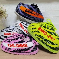 1 pcs drop shipping rainbow plush slippers teenager adult plush indoor slippers yee zy plush slippers back to the future shoes