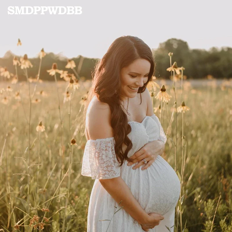 Платье для беременных реквизит фотосъемки белое кружевное сексуальное платье