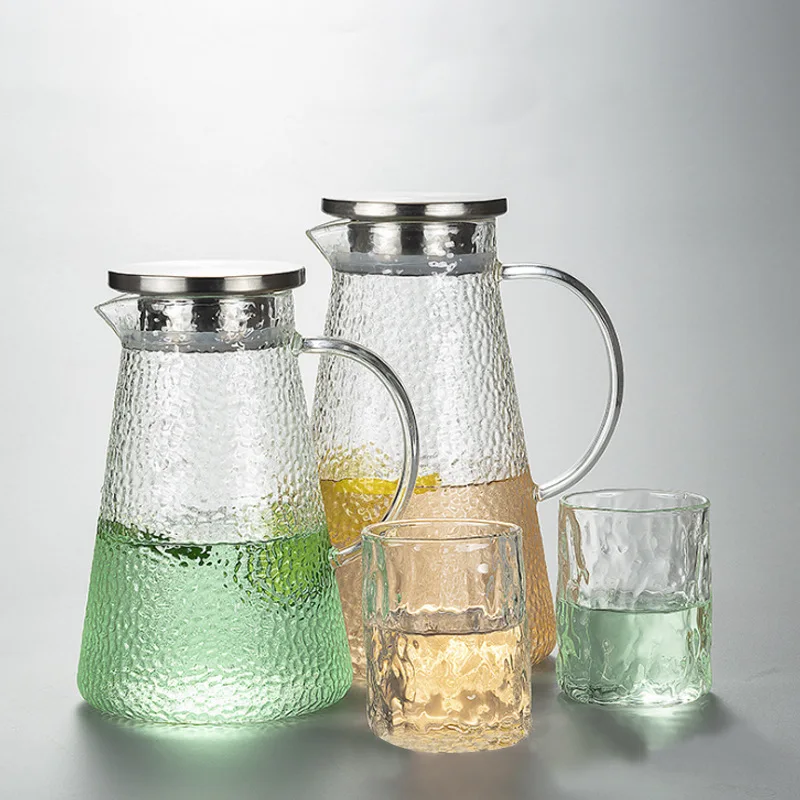 Чайник из боросиликатного стекла чайник кувшин для сока молотковый стеклянный