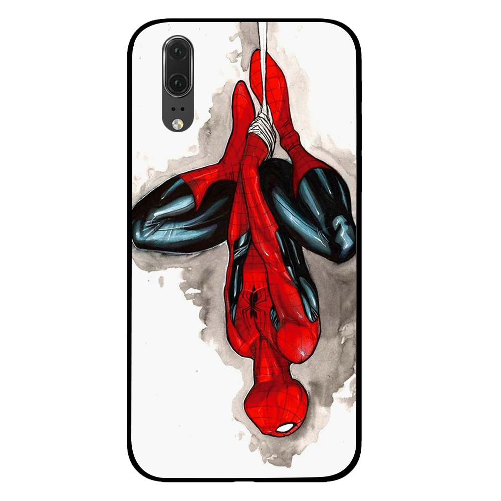 6 Черный чехол с человеком-пауком и Америкой для телефона marvel comic для huawei P30 P20 mate 10 20 Pro Lite Nova 3 4 3i - Цвет: 6