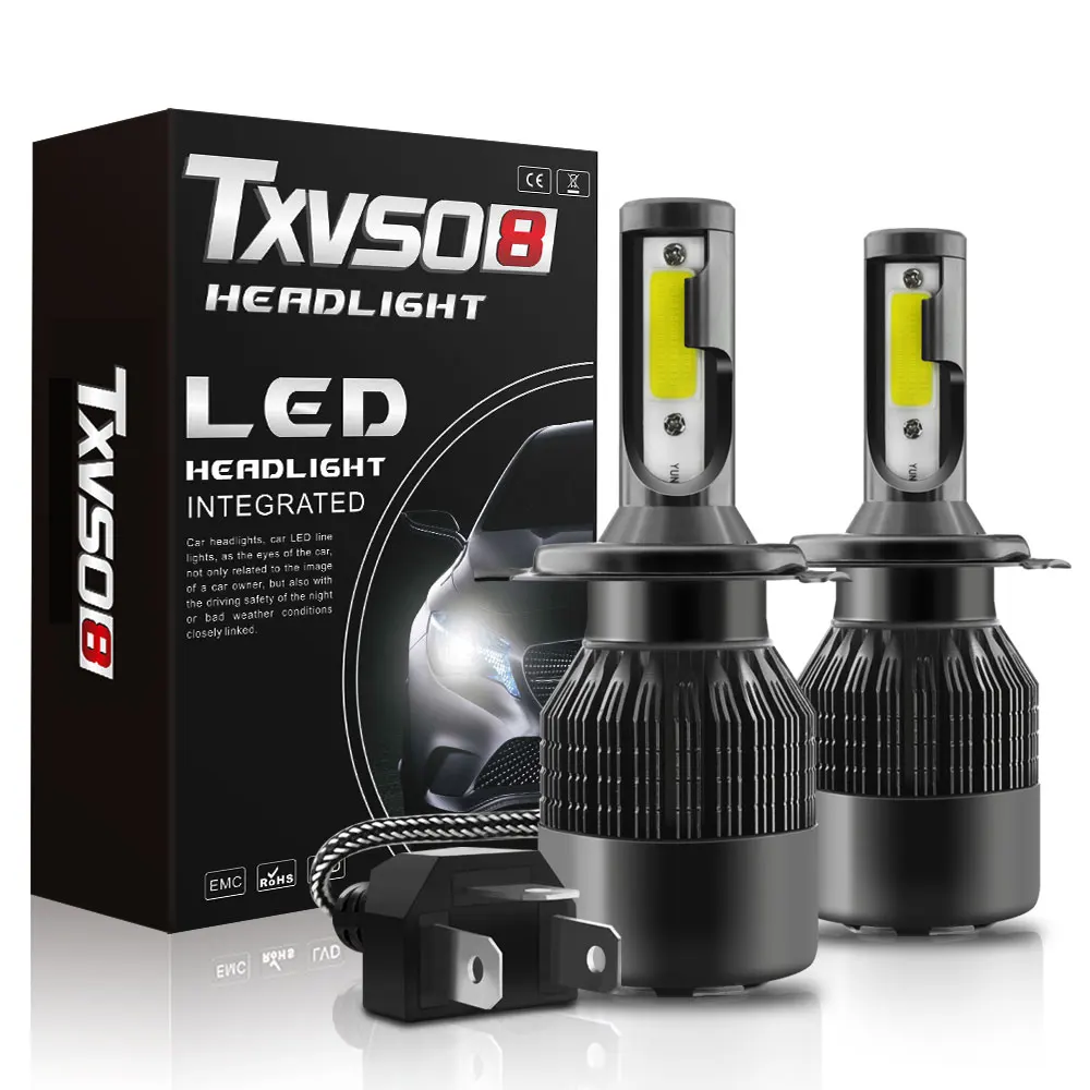 

Universal High Power T2 LED Car Headlights Auto Headlamp Bulbs H4 6000K Led Fog Light