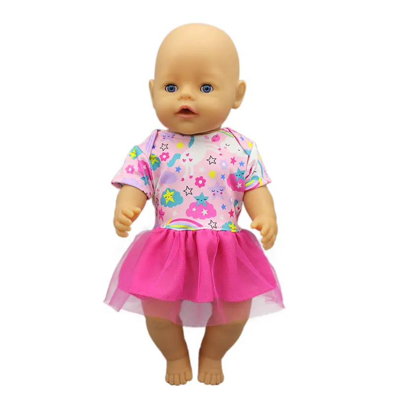 

5pcs/lot Born Baby Fit 17 Inch 43cm Doll Clothes Skirt Accessories Suit For Baby Birthday Festival Gift