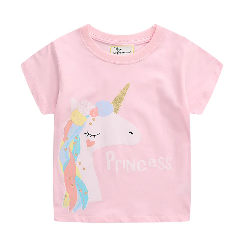 

Girls T-shirt Round Neck Cartoon Unicorn Princess Letter T-shirt